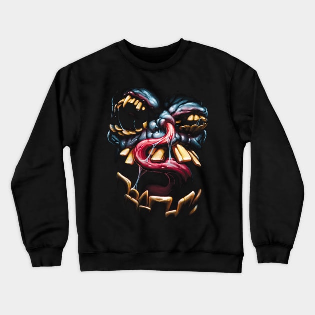 Monster Hungry Beast 3D scarry helloween Crewneck Sweatshirt by koyotsurok